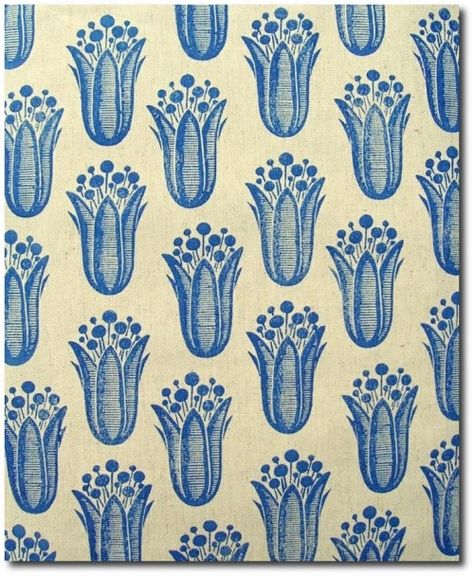 Jesse Breytenbach tulip pattern Nordic Houses, Linoleum Prints, Scandinavian Country, Lino Cuts, Swedish Furniture, Block Printed Textiles, Tulip Pattern, English Manor, Tulip Print