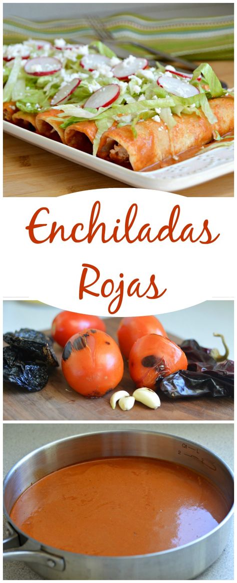 Estas Enchiladas Rojas son deliciosas - la salsa es un poco cremosa y tiene un sabor increíble. Enchiladas Rojas, Real Mexican Food, Mexico Food, Mexican Cooking, Hispanic Food, Tex Mex Recipes, Pizza Hut, Mexican Food Recipes Authentic, Mexican Dishes