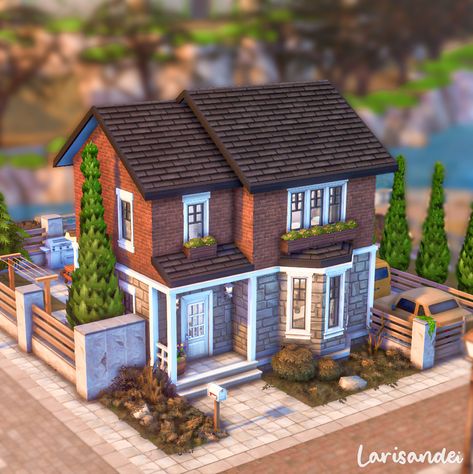 Follow me on IG @larisandei for more The Sims 4 content The Sims 4 Builds, Sims 4 Builds, Sims 4 Houses Layout, The Sims 4 Lots, British House, Die Sims 4, Sims 4 Family, Sims 4 House Plans, Sims 4 House Building