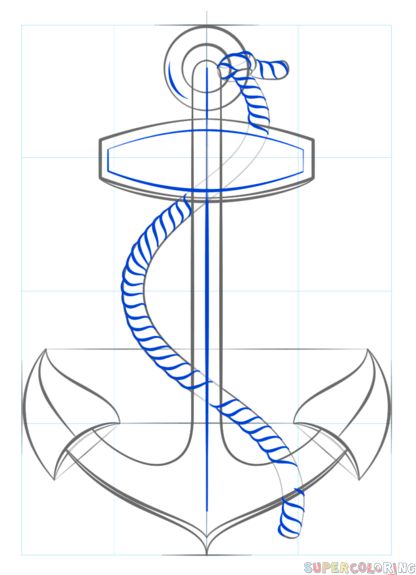 How To Draw A Rope, Anchor Drawings, Anchor With Rope, Rope Drawing, Intaglio Ring, Anker Tattoo, Stencil Outline, Ship Building, Hand Doodles