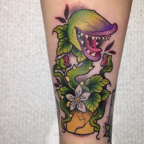 568 Likes, 24 Comments - Kat Weir (@katweir) on Instagram: “Super fun Audrey 2 for Stephanie the other day! Thanks lady 🌿💖🌿” Little Shop Of Horrors Tattoo, Labyrinth Tattoo, Beetlejuice Tattoo, Snow Tattoo, Audrey 2, Colour Tattoo For Women, 2 Tattoo, Tattoo Apprenticeship, Little Shop Of Horrors