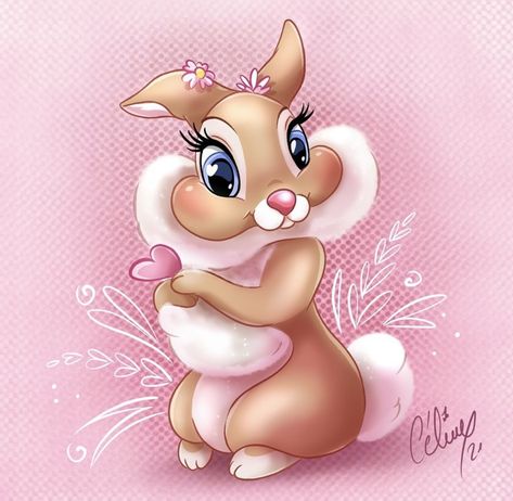 Bambi Characters, Christmas Images Free, Miss Bunny, Bambi Disney, Rabbit Tattoos, Bunny Coloring Pages, Bunny Wallpaper, Cute Animal Illustration, Pinturas Disney