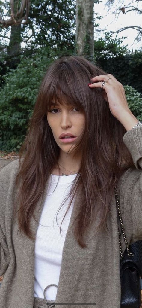 Alison Toby Bangs, Alison Toby Hair, French Long Hair, Bottleneck Bangs Long Hair, Bangs With Face Framing Layers, Alison Toby, French Hairstyle, French Haircut, French Girl Hair