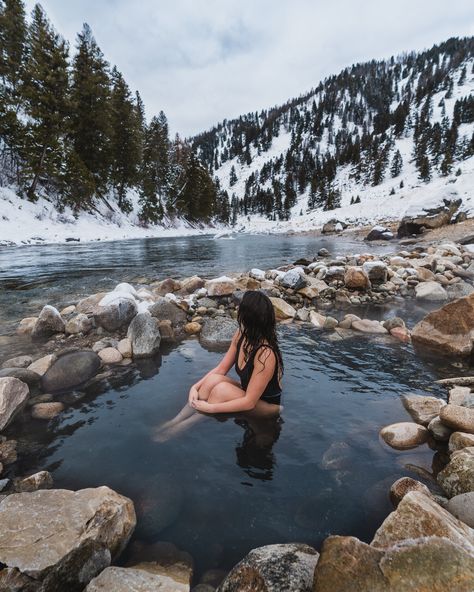 Roadtripping and Hot Spring Hopping Around Idaho — Angela Liguori Spring Picture Ideas, Idaho Hot Springs, Sawtooth Mountains, Spring Pictures, Rock Pools, Hot Spring, Adventure Activities, Solo Female Travel, Winter House