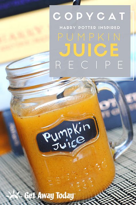 Harry Potter Pumpkin Juice Copycat Recipe Pumpkin Juice Recipe Harry Potter, Pumpkin Juice Recipe, Harry Potter Pumpkin, Pumpkin Juice, Harry Potter Food, Food Trucks, Milk Shakes, Healthy Juice Recipes, Juice Drinks