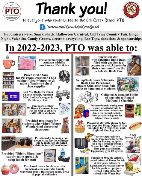 Pto Monthly Ideas, Pto Auction Ideas, Pta Community Events, Pto Luncheon Ideas, January Pto Ideas, Pto Membership Drive Ideas, Welcome Back Teacher Gifts From Pta, Sunshine Committee Fundraiser, Pto Back To School Event