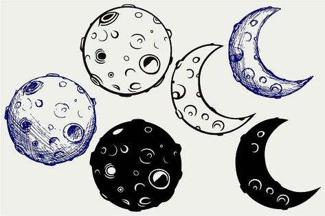 Moon SVG by LineworkStock on @creativemarket Moon Svg, Moon Drawing, Svg Silhouette, Business Illustration, Creative Sketches, Pencil Illustration, Moon Art, Moon Tattoo, Watercolor And Ink