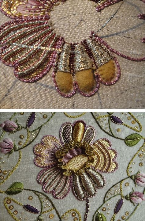 A phenomenal example of embroidery in the Netherlands, with time lapse video of process - breathtaking work: Gold Work Embroidery, Crazy Quilting, Brazilian Embroidery, 자수 디자인, Time Lapse Video, Crewel Embroidery, Gold Embroidery, Gold Work, Embroidery Inspiration