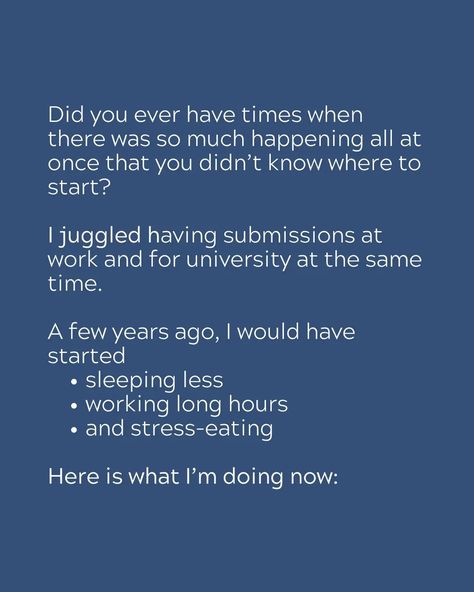 I'm getting compliments for staying calm even through busy times. But I wasn't always like this. ❌ I learned those skills through hard weeks in my first semesters: living unhealthy to have as much time as possible for studying. And then afterwards: I was sick. 🤧 Now I know what to do instead: + Keeping my healthy routines🔄 + Taking conscious breaks (not just scrolling through IG) 😌 + Asking for help❓ The last point was a hard lesson for me to learn, because I didn't want to show weakness. ... Healthy Routines, Staying Calm, Asking For Help, Healthy Routine, Ask For Help, Juggling, I Know, Pins