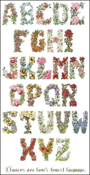 Stitch Letters, Pyrography Art, Cross Stitch Letters, Embroidery Alphabet, Flower Alphabet, Disney Cross Stitch, Cross Stitch Alphabet, Cross Stitch Flowers, Close Image