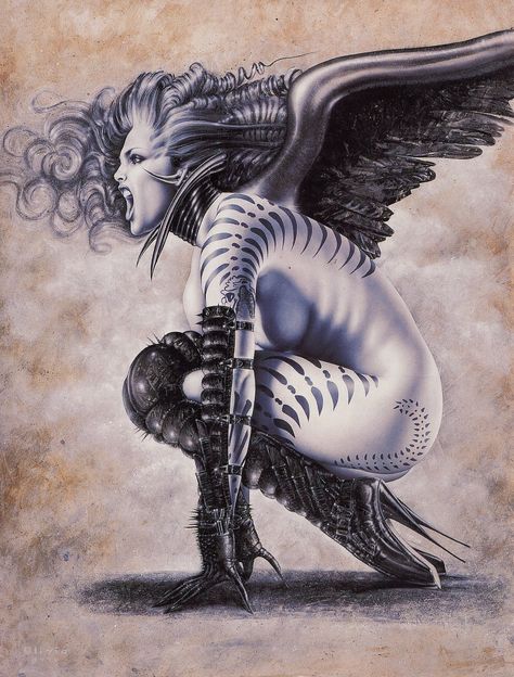 olivia de berardinis Olivia De Berardinis, Luis Royo, Pinup Art, Ange Demon, Metal Magazine, Angels And Demons, Pin Up Art, Gothic Art, Fallen Angel