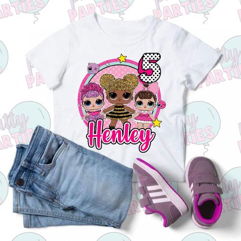 LOL SURPRISE IRON ON TRANSFER IMAGE Lol Birthday Shirt Ideas, Lol Surprise Doll Birthday Shirt, Lol Outfit Birthday, Lol Surprise Birthday Outfit, Lol Surprise Dolls Party Ideas Outfit, Lol Surprise Birthday Shirt, Lol Birthday Shirt, Girly Party Ideas, Suprise Birthday