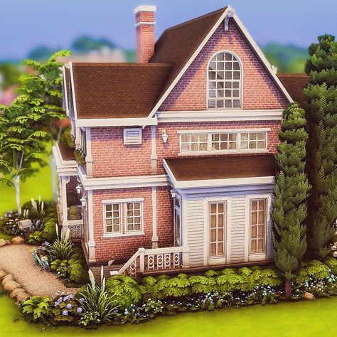 Hello Lovelies! This is my newest base game house, a simple brick house for a family of six, with a basement. I finally managed to make a Speebuild video again, link in bio to my YouTube channel ❤️✨🌺❤️✨🌺❤️✨🌺 ✨No CC ✨30x20 ✨3x🛌 ✨3x🚽 ✨Nursery / Basement ✨Reshade Preset my own / Edit done with Photoshop/ Lightroom ❤️✨🌺❤️✨🌺❤️✨🌺 #thesims4builds #thesims4homes #showusyourbuilds #sccregram #somesimlishbuild #simstagram #thesims #sims #thesims4 #ts #ts4 #thesims4house #simsbuild #thesims4home #... Sims Brick House, Sims 4 Brick House, Simple Sims 4 Houses, Simple Brick House, Game House, Sims 4 House Building, Sims 4 House Design, Casas The Sims 4, Red Brick House