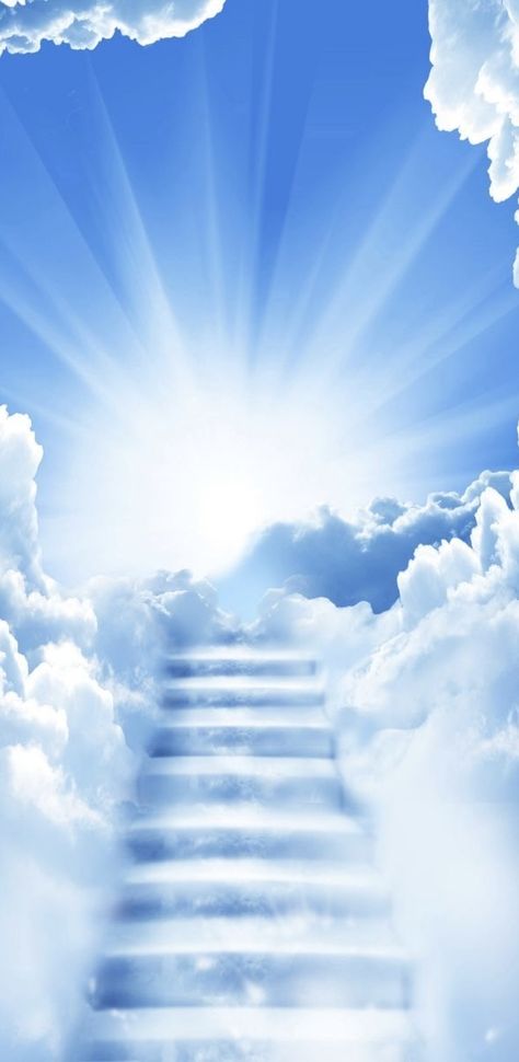 Stairway Wallpaper, Heaven Images, Heaven Wallpaper, Stairs To Heaven, Blue Sky Clouds, Wallpapers For Mobile Phones, Your Spirit Animal, Iphone Background Images, Glitter Wallpaper