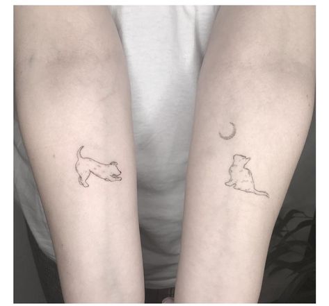 Meow Tattoo, Cat And Dog Tattoo, Tiny Tattoo Ideas, Grandma Tattoos, Cute Henna Tattoos, Bestie Tattoo, Epic Tattoo, Cute Little Tattoos, Tiny Tattoo