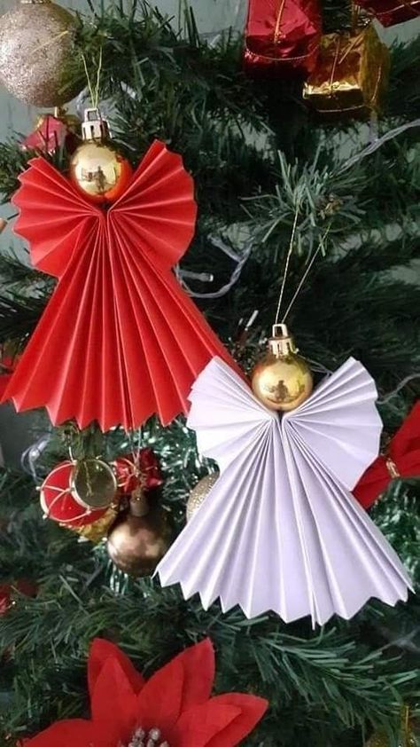 Recycled Christmas Decorations, Christmas Angel Crafts, Christmas Gift Tags Diy, Paper Christmas Decorations, Paper Christmas Ornaments, Christmas Candle Decorations, Handmade Christmas Crafts, Christmas Paper Crafts, Diy Christmas Decorations Easy