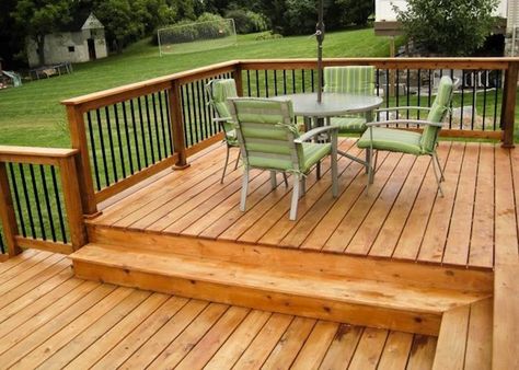 Wood for Decks - Bob Vila / Considering a Wood Deck? It’s Not Just About Good Looks If you are planning a deck, you'll have many varieties of wood to consider. The key will be finding the one that best suits your aesthetic, design, budget, and region. Winter Deck, Deck Building Plans, Easy Deck, Wood Decks, Deck Repair, Laying Decking, Steel Pergola, Cedar Deck, Handy Man