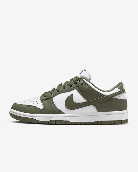 Nike Dunk Low Women's Shoes. Nike UK Nike Dunk Low Medium Olive, Green Dunks, Dunk Lows, Jordan Model, Lover Girl, Nike Sale, Nike Models, Sneaker Release, Adidas Campus