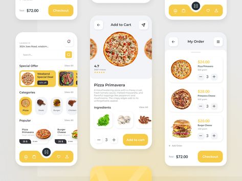 Food App UI Design by Calfin Danang Menu App Design, Food App Ui Design, Food App Ui, Food Web Design, Mobile Ux, Desain Ui, Fresh Tomato Sauce, Mobile Ui Design, Delivery App