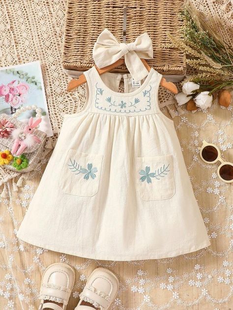 Embroidery Designs For Baby Girl, Embroidery Baby Clothes, Embroidery Baby Dress, Baby Dress Embroidery, Vintage Baby Dresses, Kids Dress Collection, Baby Dress Design