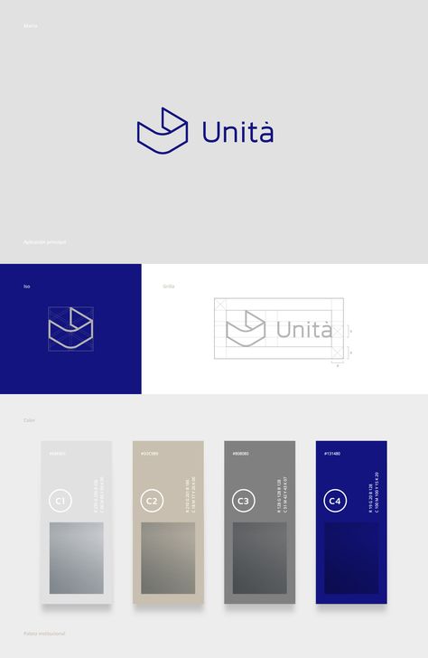 Unita · Brand identity on Behance Tech Logo Ideas, Luxury Identity, Architecture Vector, Icon Company, Element Art, Abstract Interior, Business Architecture, Construction Branding, Identity Design Inspiration