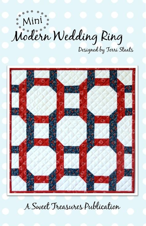 Mini Modern Wedding Ring pattern Modern Wedding Ring Quilt, Wedding Quilts, Modern Wedding Ring, Square Wedding Rings, Modern Wedding Rings, Ring Pattern, Quilt Pattern Download, Quilt Square Patterns, Mini Moderns