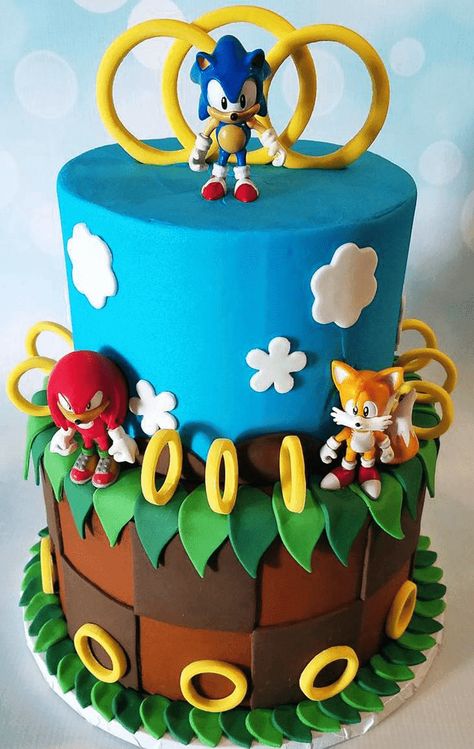 Sonic The Hedgehog Birthday Cake, Hedgehog Birthday Cake, Sonic Birthday Cake, Sonic The Hedgehog Cake, 5th Birthday Boys, Sonic Cake, Hedgehog Cake, Sonic Birthday Parties, 6th Birthday Cakes