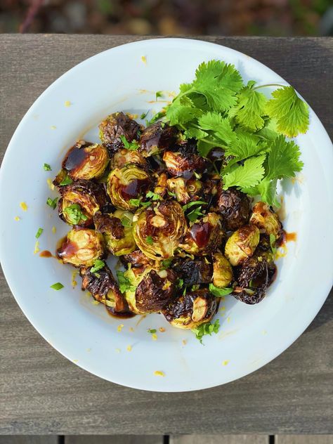 Lime Brussel Sprouts, Chouquette Kitchen, Air Fryer Brussels Sprouts, Balsamic Dressing, Cooking 101, Lime Zest, Brussels Sprouts, Fryer Recipes, Brussel Sprouts