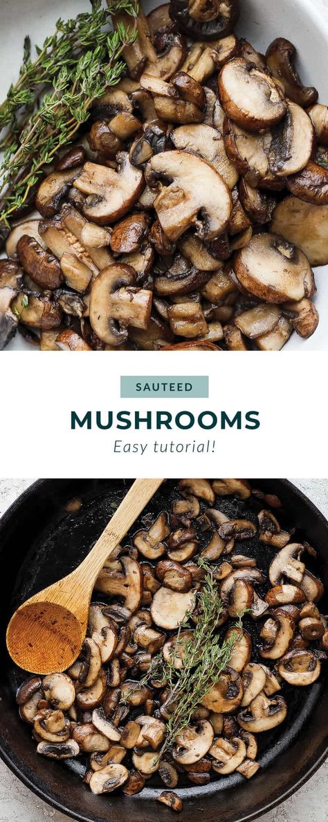 Easy Sautéed Mushrooms - Fit Foodie Finds Filet Mignon Recipes, Sautéed Mushrooms, Fit Foodie, Garlic Mushrooms, Easy Side Dish, Sauteed Mushrooms, Family Dinner Recipes, Veggie Side Dishes, Mushroom Recipes