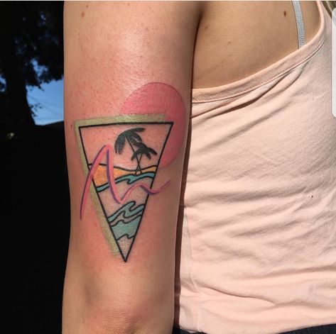 Vapor Wave Tattoo, Synthwave Tattoo, Vaporwave Tattoo, Legacy Tattoo, Pink Floyd Tattoo, Astronaut Tattoo, Hippie Tattoo, Bright Tattoos, C Tattoo