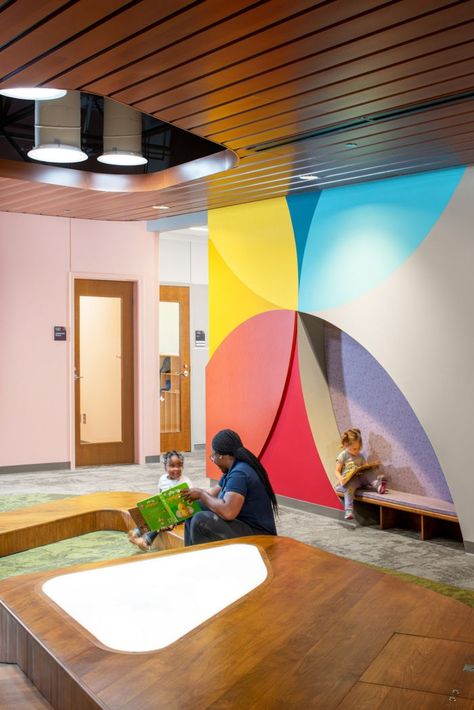 Waiting Area Design, Kids Nook, Early Education Classroom, Spartanburg South Carolina, Multipurpose Hall, Early Learning Centre, Wall Painting Decor, Lobby Design, Social Development