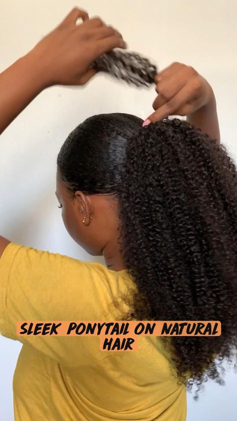 Ponytail Styles For Natural Hair, Natural Hair With Ponytail Extension, Curly Pony Tailed Hairstyle Black Women, Natural Hair Curly Ponytail, Natural Bridesmaid Hairstyles, Curly Low Ponytail Black Women, Ponytail Hairstyles For Black Women Updo, Faux Ponytail Natural Hair Black Women, Curly Hair Ponytail Black Women