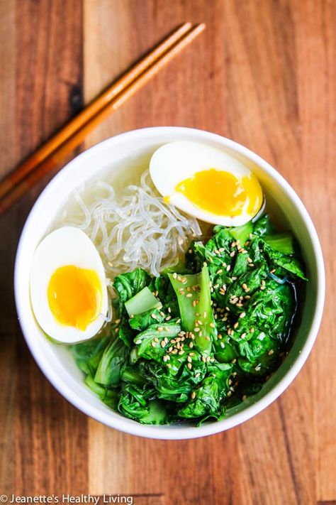 Low Carb Bok Choy Egg Ramen Noodle Soup - healthy, delicious, easy ramen noodle soup Low Carb Ramen, Egg Noodle Recipe, Egg Ramen, Pak Choy, Easy Ramen, Kelp Noodles, Ramen Recipe, Ramen Noodle Soup, Noodle Recipe