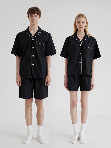 Pajamas Photoshoot, Pajamas Couple, Sleepover Outfit, Pajamas Aesthetic, Room Wear, Sleepless Night, Unisex Pajamas, Black Pajamas, Pajama Pattern