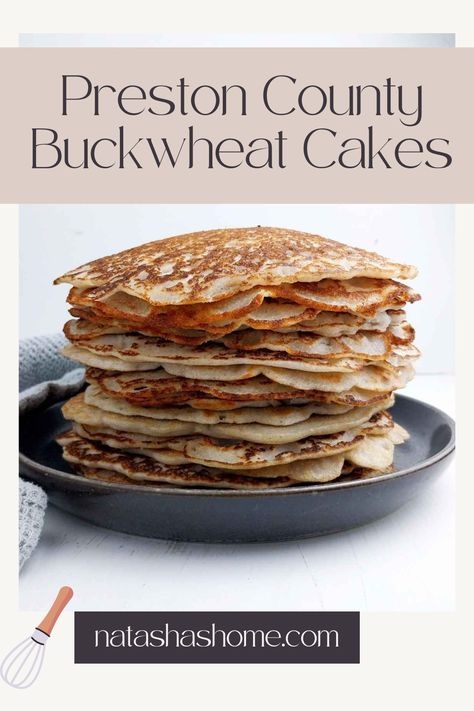 A stack of buckwheat cakes on a plate. Buckwheat Flour Pancakes, Buckwheat Flour Recipes, Buckwheat Gluten Free, Gluten Free Sourdough Bread, Buckwheat Recipes, Buckwheat Cake, Canning Ideas, Buckwheat Pancakes, Gluten Free Sourdough