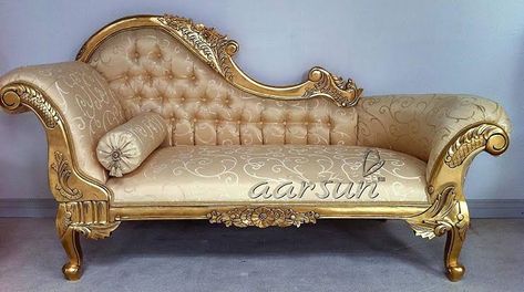 Wooden Couch Design, Couch Design For Bedroom, Small Chaise Lounge, French Furniture Sofa, Leaf Bedroom, Small Chaise, Victorian Couch, French Style Sofa, Wooden Living Room Furniture