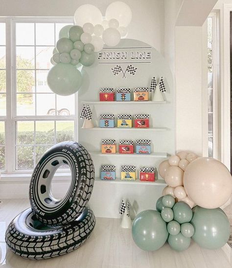 Houston Event Decor&Rentals on Instagram: "Vroom Vroom 💨 Ehaan’s fast ONE! . . Event Design/Rentals: @book_a_bloom Balloons: @wedoballoons Custom Prints: @popsigndesign . . #vroom #vroomvroom #speedcar #speedcarparty #carbirthday #carparty #speedcarparty #carpartyballoons #houstonpartyrentals #houstonpartydecor #houstonpartydecorator #houstonevents #houstoneventdecor #houstoneventdecorator #houstoneventtentals #houstonballoons" Car Birthday Party Backdrop, Cars Balloon Backdrop, Party Favor Wall, Car Dealership Balloon Decor, Car Birthday Backdrop, Bounce House Balloon Garland, Cars Party Favors, Car Party, Cars Birthday