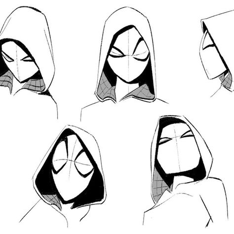 Spider-Gwen’s facial expressions Spider Man Oc Reference, Spidersona Drawing Template, Spidersona Expressions, Spidersona Hoodie, Spiderverse Reference Sheet, Spiderman Eyes Reference, Spider Man Expression Sheet, Spidersona Template Female, Drawing Reference Spiderman