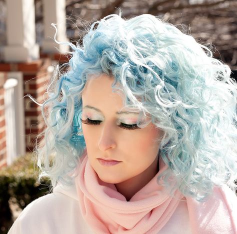 #light #blue #hair #girl #style #hairstyle #color #haircolor #curly Manic Panic Hair Dye, Pink Grunge, Bright Makeup, Different Hair Colors, Bright Hair, Modern Hairstyles, Year 2, Grunge Hair, Back In Time