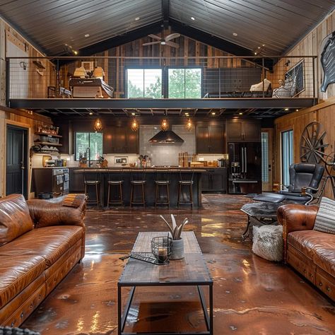 Love them both #barndominiumplans #barndoenvy #barndominiumenvy #barndominiumexperts #barndominiumfloorplans #canada #barndominium #barndoenvy #bandoandco Dream Barndominium Ideas, Barndo House Interior, Rustic Barndominium Floor Plans, Moody Barndominium, Modern Barndominium Ideas Interior, Pull Barn House, Industrial Barndominium, Loft Barndominium, Interior Barndominium Ideas