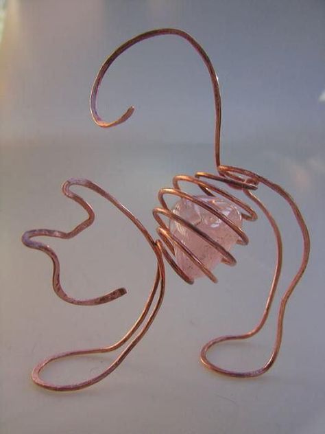 3D Wire Wrapped Cat Copper Wire Art, Wire Art Sculpture, Cat Tattoos, Bijoux Fil Aluminium, Pola Sulam, Wire Jewelry Designs, Diy Wire Jewelry, Wire Work Jewelry, Wire Sculpture