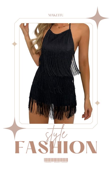 The backless design is not only on-trend but also shows off your sun-kissed skin, while the fringe detailing adds a touch of bohemian flair to your look.The halter neck and knotted tie create a flattering and feminine silhouette, accentuating your curves in all the right places. Geit it now! Own it! #affiliate #outfits #trending #aesthetic #ideas #fashion #cute #inspiration #style #makeitu Cowgirl Outfits For Women, Outfits Trending, Trending Aesthetic, Cowgirl Outfit, Dress Jumpsuit, Outfit For Women, Country Concerts, Country Concert, Aesthetic Ideas