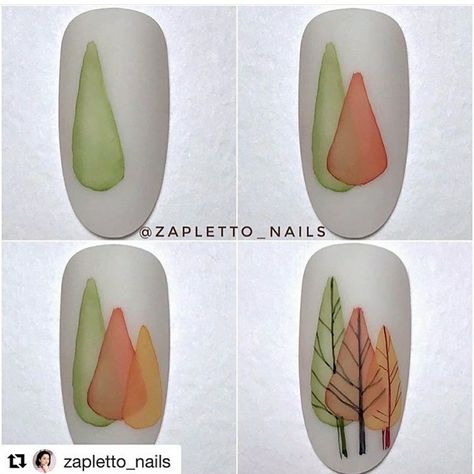 Watercolor Nails, Pop Art Nails, Water Color Nails, Tropical Nails, Nail Drawing, Nail Art Videos, Fall Nail Art, Autumn Nails, Minimalist Nails