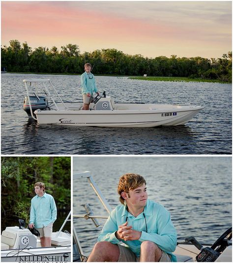 Need Jacksonville, St. Johns or St. Augustine Guys senior pictures? Book a custom senior portrait session with North Florida Senior Photographer Kelleen Hite at Kelleen Hite Photography. We love working with our North Florida area high school seniors to capture what they love! Senior Picture Ideas For Guys Beach, Senior Picture Ideas For Guys Water, Senior Pictures Fishing Boys, Fishing Photo Shoot, Guy Senior Pictures By The Lake, Fishing Senior Pictures, Senior Picture Ideas For Guys Baseball Pitcher, Senior Pictures Books, Boat Photoshoot