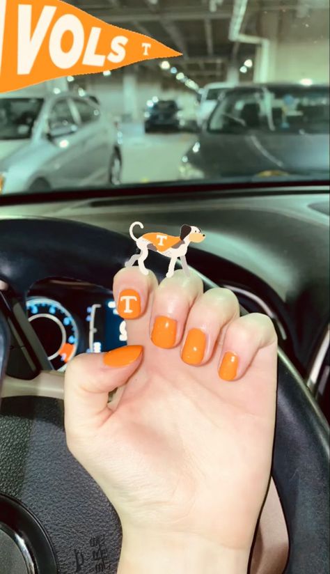 Tennessee Inspired Nails, Tennessee Vols Nails Ideas, Tennessee Volunteers Nails, Tennessee Nails Designs, University Of Tennessee Nails, Tn Vols Nails, Tennessee Nails Volunteers, Tennessee Vols Nails, Vols Nails