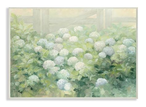 Designed by Julia Purinton White Hydrangea Garden, Garden Farmhouse, Farmhouse Paintings, Hydrangea Garden, 3 Piece Wall Art, White Hydrangea, Stupell Industries, Floral Botanical, Wall Plaques