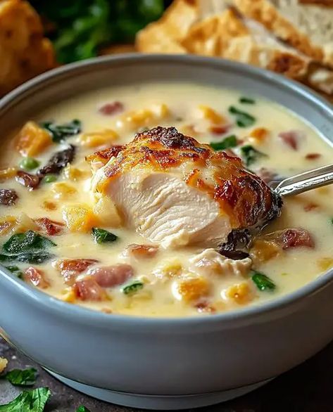 This post may contain affiliate links learn more     This Chicken Cordon Bleu Soup offers all the classic flavors of the beloved dish in a rich and creamy soup form. ... Read more Creamy Chicken Cordon Bleu Soup, Chicken Cordon Bleu Soup Crockpot, Cheesecake Factory Soup Recipes, Soups With Chicken Thighs, Creamy Ham Soup, Creamy Chicken Soup Recipes, Chicken Cordon Bleu Soup, Souper Sunday, Creamy Chicken Cordon Bleu