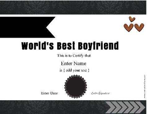 award for your man Bf Award Certificate, Best Bf Award Certificate, Best Bf Award, Best Boyfriend Award, Awards Certificates Template, Romantic Ideas, Printable Certificates, Love Coupons, Best Boyfriend