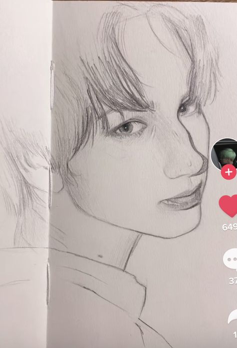 Txt Drawings Pencil, Huening Kai Drawing, Seventeen Drawing Pencil, Kpop Sketchbook, Txt Drawings, Txt Fanart, Sketchbook Drawings, Kpop Drawings, Anime Crafts