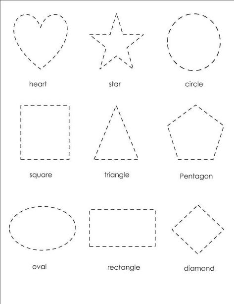 Scissor Practice Preschool Printable, Tracing Shapes Free Printable, Pre Schooler Worksheet, Tracing Shapes Worksheets, Trace Shapes, Shapes Tracing, Preschool Shapes, Shape Tracing, Shape Worksheets For Preschool